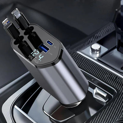 Car charger with digital display in a car's cup holder